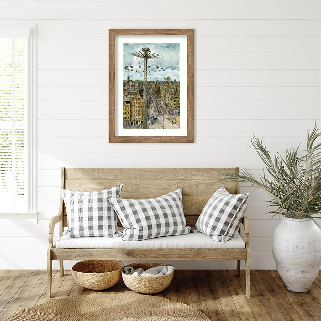 Amanti Art Framed Wall Art Print 36x27 European Afternoon IV by Melissa Wang, Cityscapes Wall Art, Industrial Urban Decor, Large Poster Painting Artwork for Living Room, Bedroom, Bathroom, Kitchen,