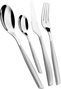 BUGATTI, Glamour 24 Piece 18/10 Stainless Steel Cutlery Set with Ash Grey Handle 6 Person Cutlery Set 6 Spoons 6 Forks 6 Knives 6 Teaspoons