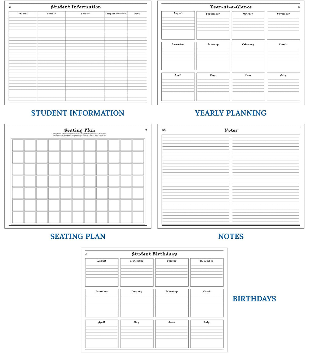 Carson Dellosa The Perfect Lesson Plan Book, Undated 9.5' x 13' Teacher Planner With Monthly and Weekly Calendars, Class Schedule, Seating Chart, Homeschool and School Supplies, Classroom Must Haves