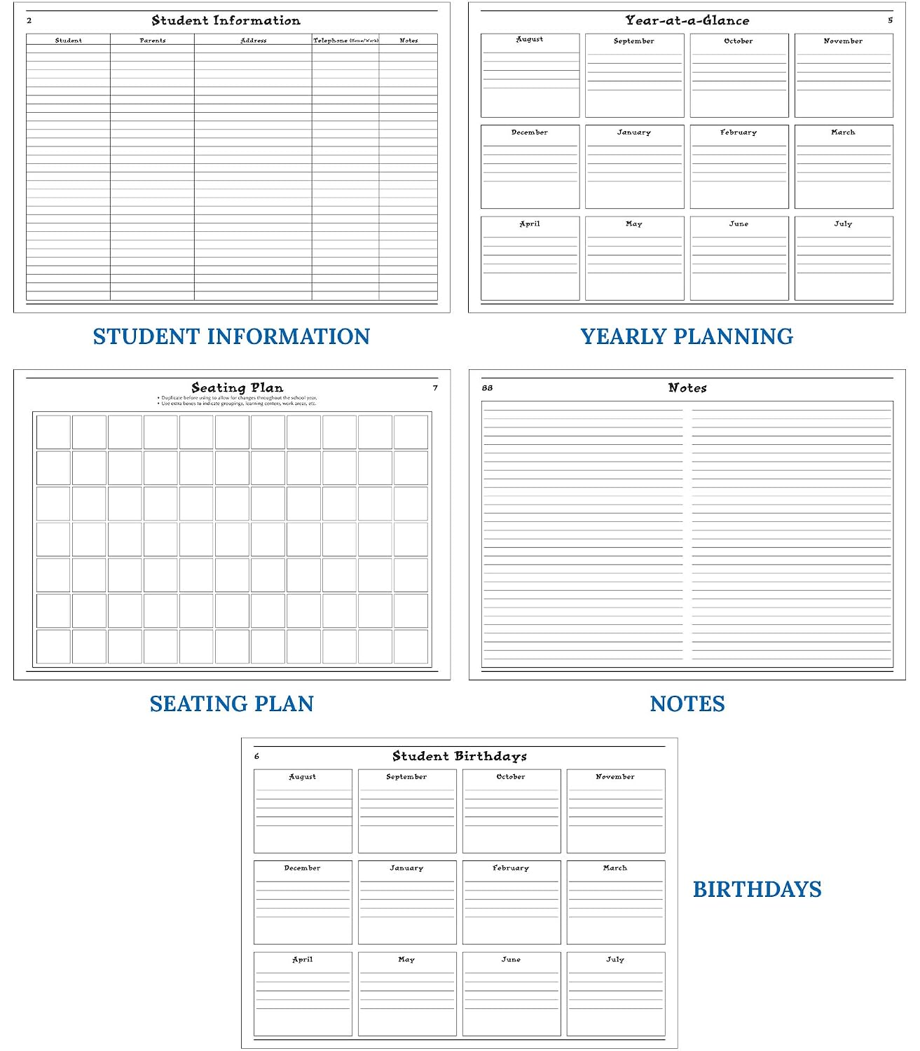 Carson Dellosa The Perfect Lesson Plan Book, Undated 9.5' x 13' Teacher Planner With Monthly and Weekly Calendars, Class Schedule, Seating Chart, Homeschool and School Supplies, Classroom Must Haves