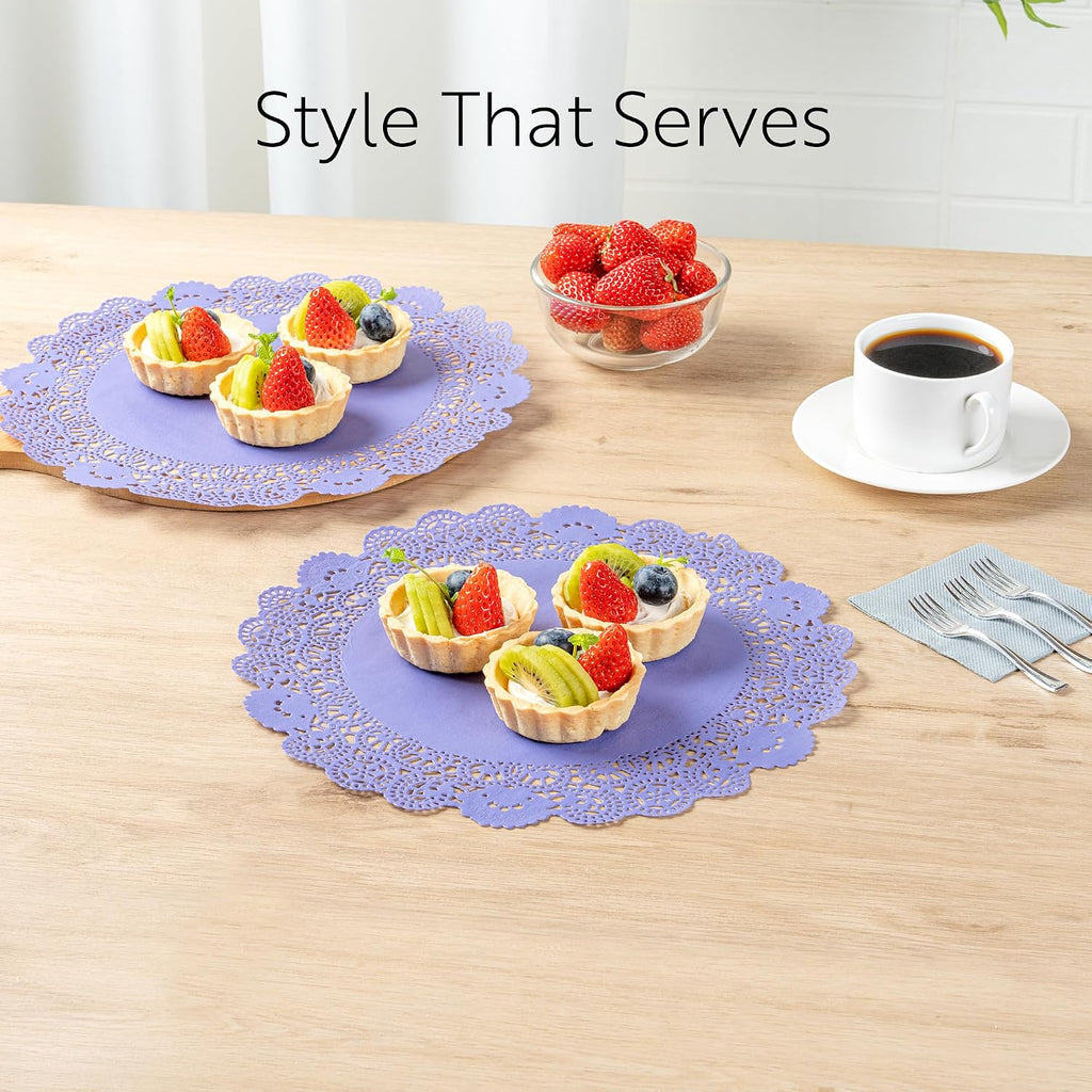 Restaurantware Black Paper Doilies 4000 Count 8 x 8 Inch, Disposable, Long Lasting Absorbent Paper Doilies for Tables with Elegant Lace Finish for Pastries, Cupcakes, Cookies and Desserts