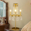TOCHIC 4 Lights Chandelier Table Lamps for Living Room, 26' Tall Bar Top Crystal Bedside Candelabra Table Lamp Gold Modern Farmhouse Desk Lamps for Night Stands Bedroom Kids Room Entryway Home Office