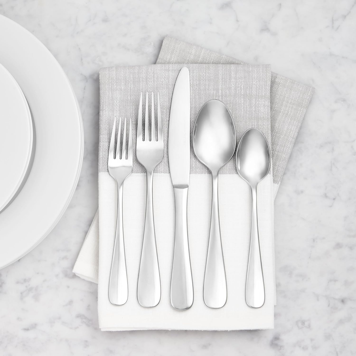 Amazon Basics Stainless Steel Dinner Forks with Round Edge, 10 Pack of 12, 120 count total, Silver