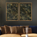 SIGNWIN Framed Canvas Print Wall Art Set Botanical Shadows Dark Floral Illustrations Modern Art Rustic Relax/Calm for Living Room, Bedroom, Office - 24'x36'x2 Natural