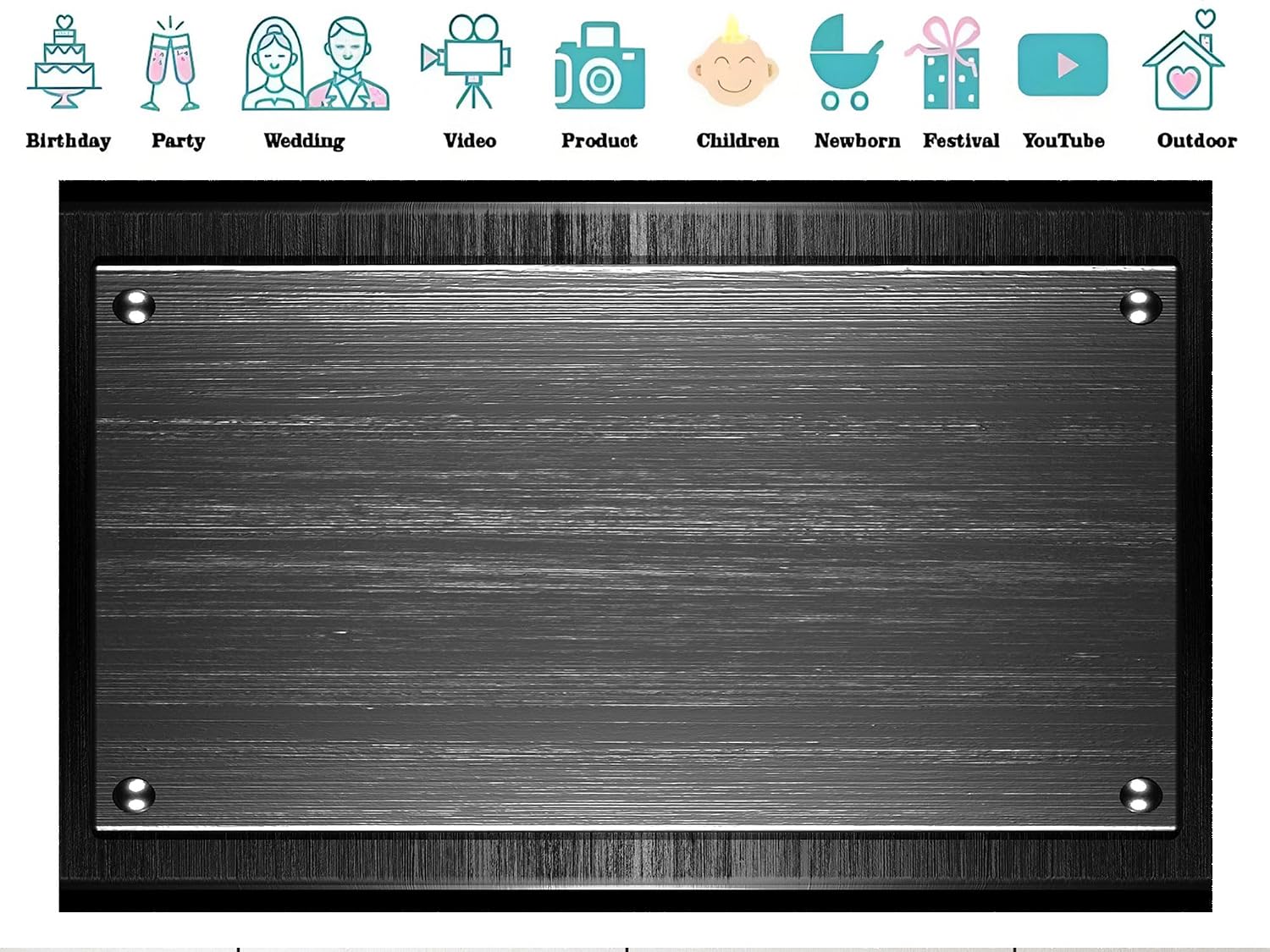 20x10ft Fabric Silver Metallic Plate with Rivets Backdrop Sleek Industrial Background Product Display Event Decorations Home Wall Hanging Tapestry Photo Booth Props