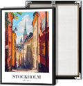 Trendy Stockholm Travel Posters Funky Europe Sweden City Canvas Wall Art Stockholm Cathedral Sights Prints Painting For Apartment Home Bedroom Dorm Wall Decor 24x36in Framed