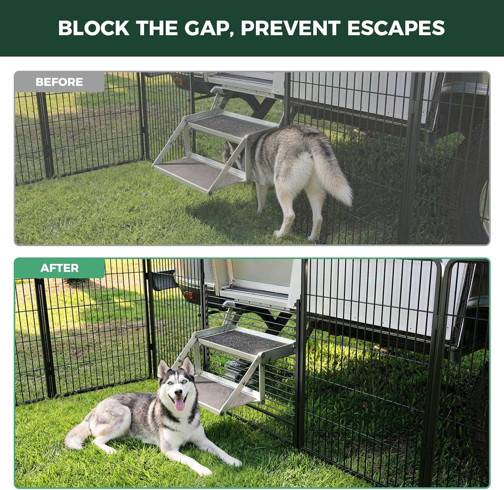 FXW Instant Unleashed Dog Playpen, Portable Pet Fence for Outdoor, RV Trips, and Camping, 40 inch, 16 Panels for Medium and Large Dogs with RV Step Grid│Patented