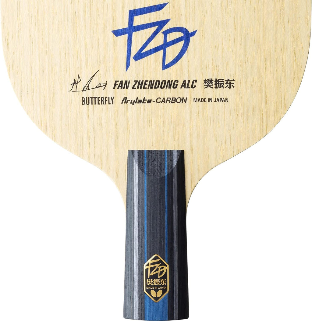 Butterfly Fan Zhendong ALC Table Tennis Blade - Professional Butterfly Table Tennis Blade - Traditional or Reverse Backhand Chinese Penhold Handle Style - Made in Japan