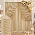 50ftx10ft Wrinkle Free Champagne Backdrop Curtains for Parties, 10 Panels 5x10ft Thick Polyester Backdrop Drapse for Weddings Birthday Photography Background Curtains