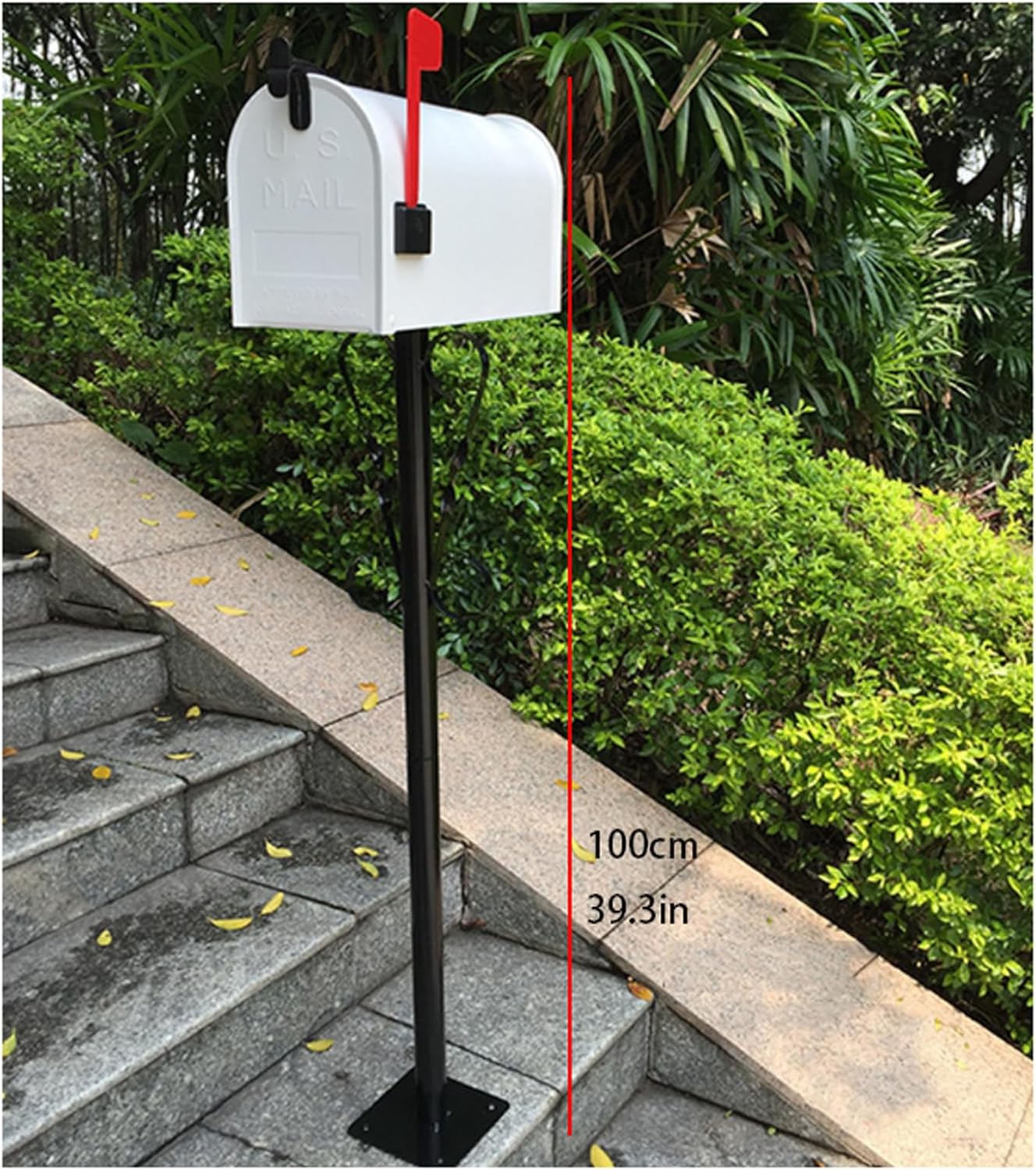 Post Box, Wall Mounted Letterbox, Letter Boxletterbox Post Mount Letterbox American Mailboxes With Stand Outdoor Garden Park Villa Metal Postbox Newspaper Letter Box Drop Box mailbox ( Color : Red Wit