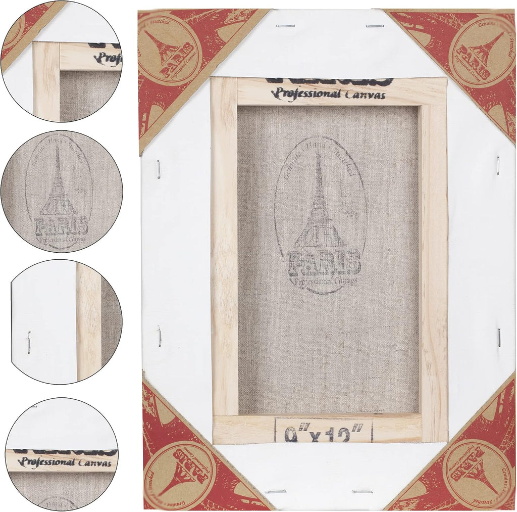 Creative Mark Paris Oil Primed Artists' Ultimate Stretched Linen Canvas - Premium Heavy Duty European Style Linen Canvas 3-Packs for Professional Artists, Oils, Archival Work & More! - 16x20