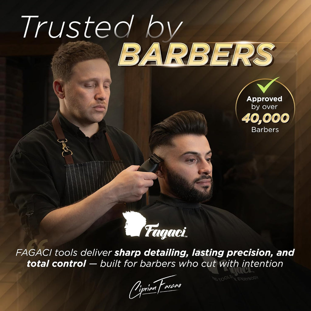 Fagaci Professional Hair Clippers for Men with DLC Blades and High Torque Vector Motor, Barber Clippers and Trimmers Set Zero Gap, 12000 RPM Hair Cutting Kit, Mens Haircut Cordless Clipper for Barber