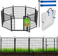 ADAVIN Tall Garden Fence, 48 in(H) 10 Panels Heavy Duty Iron Metal Animal Barrier Fence, Indoor or Outdoor Dog Playpen, Temporary Fence, No Dig Garden Border Fencing for Yard, Total 22.1 FT(L),Black