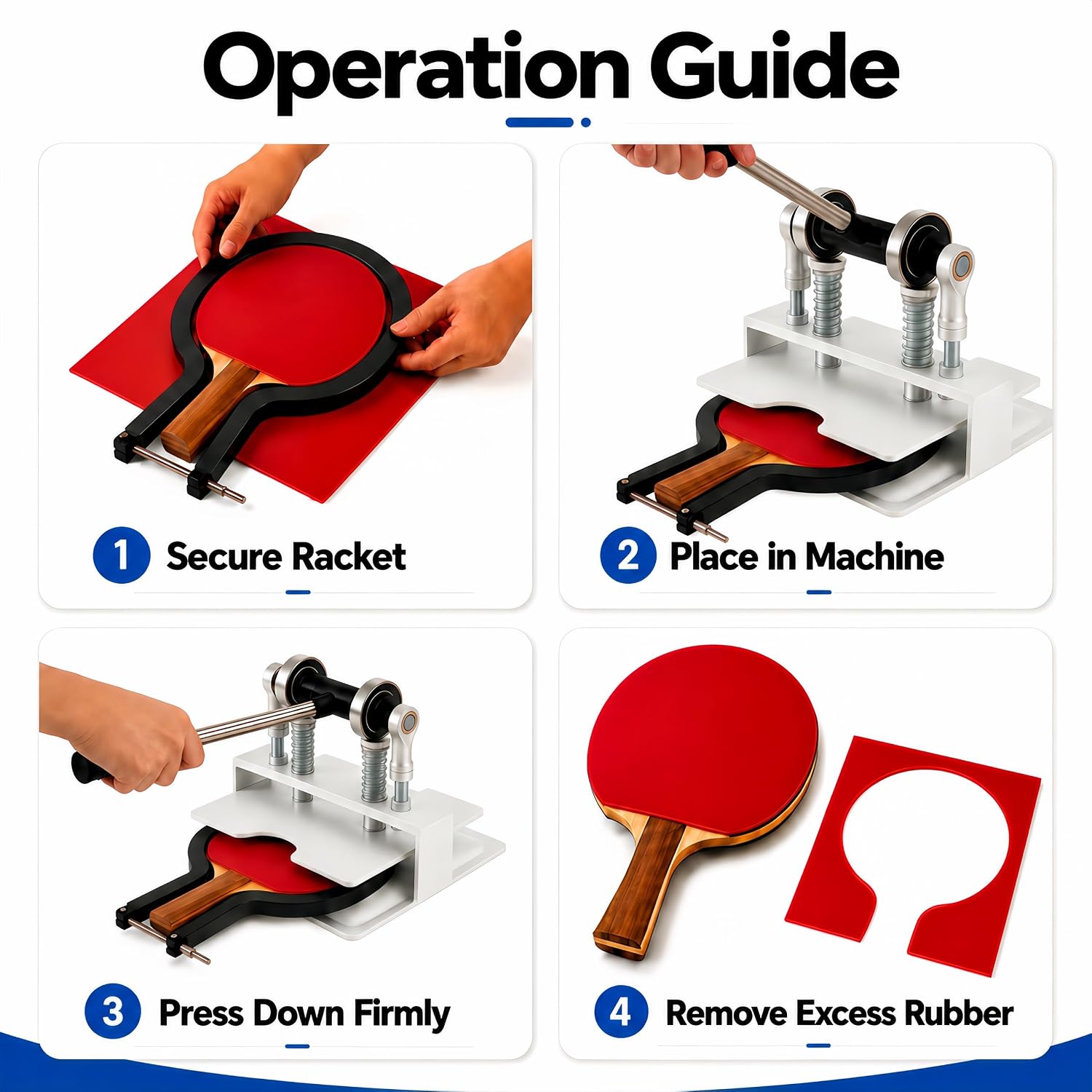 Professional Table Tennis Rubber Cutter | Heavy-Duty Racket Trimming Machine for Round Paddles | Blade-Safe, Factory-Precision with 2 Industrial Tungsten Carbide Blades