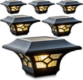Classy Caps Kingston Solar Post Cap,- Fits 2' x 2', 2.5' x 2.5' and 3' x 3' Posts, Black Powder Coated Aluminum (6)