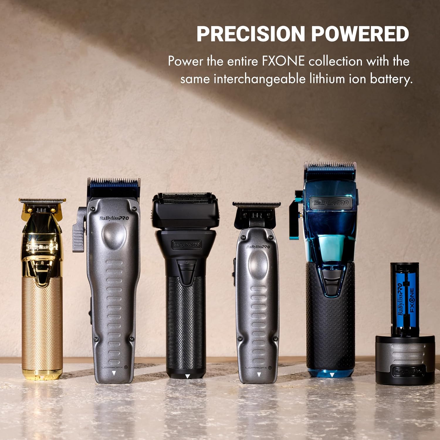 BaBylissPRO FXONE LO-PROFX Professional Cordless Clippers for Men with Interchangeable Battery