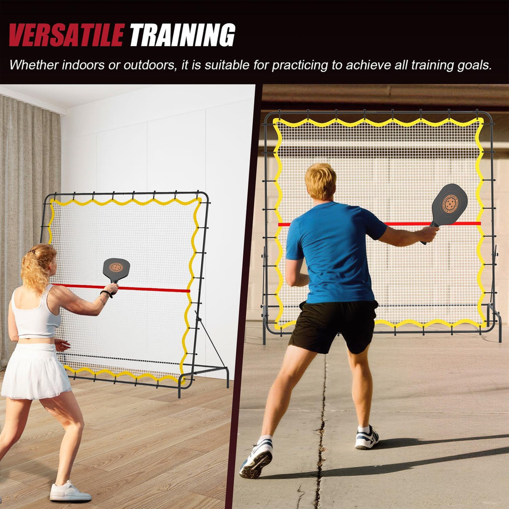 Pickleball Rebounder Net 6.5x6.5ft Portable Tennis Practice Wall Rebound Net Adjustable Tilt, Sport Training Equipment Bounce Back Net, for Court Backyard and Indoor & Outdoor