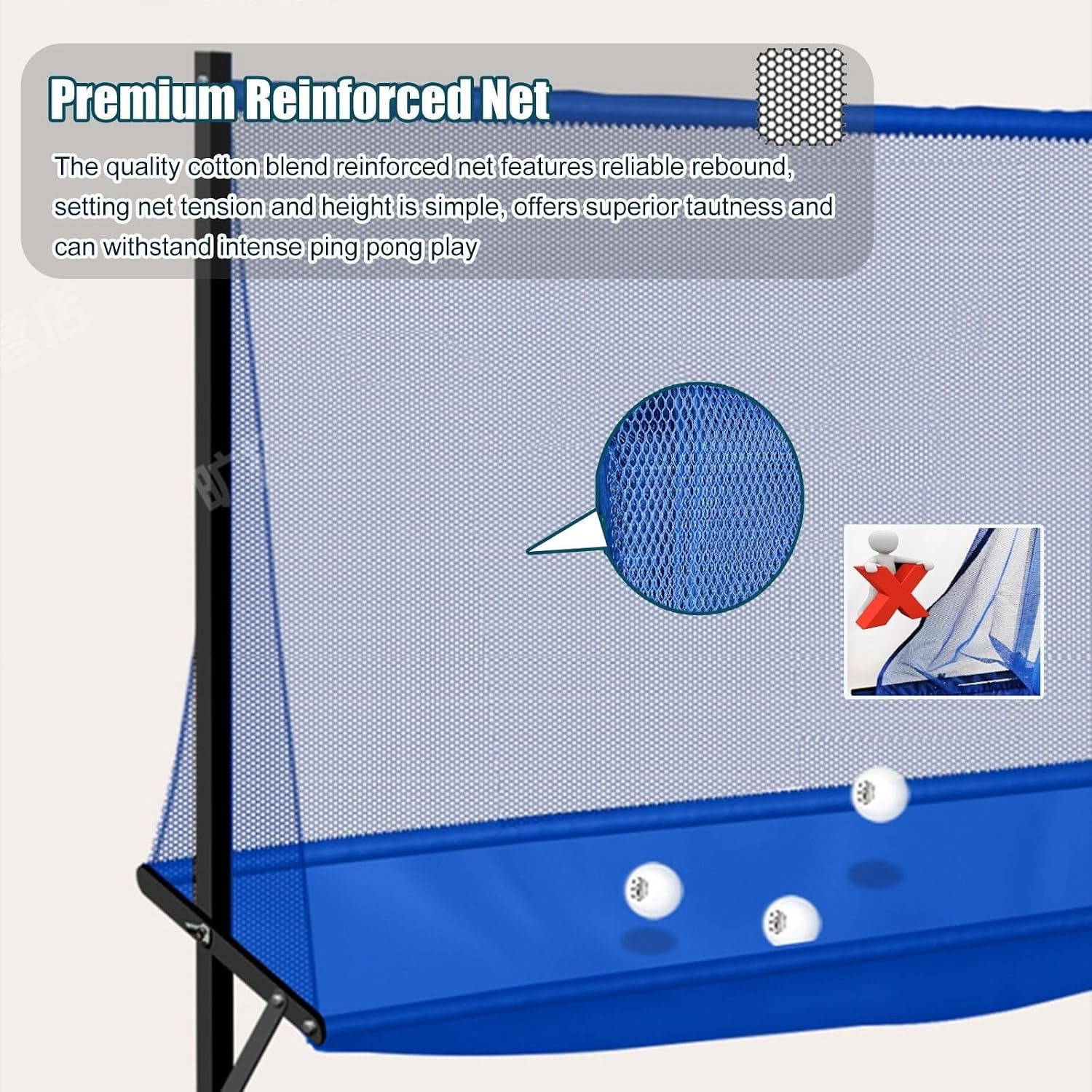 Rolling Table Tennis Catch Net, Adults & Kids Training Tool for Multi Ball Drills, Ping Pong Recycle Catcher Equipment for Indoor Outdoor Serve Practice & Family Leisure, Metal Frame