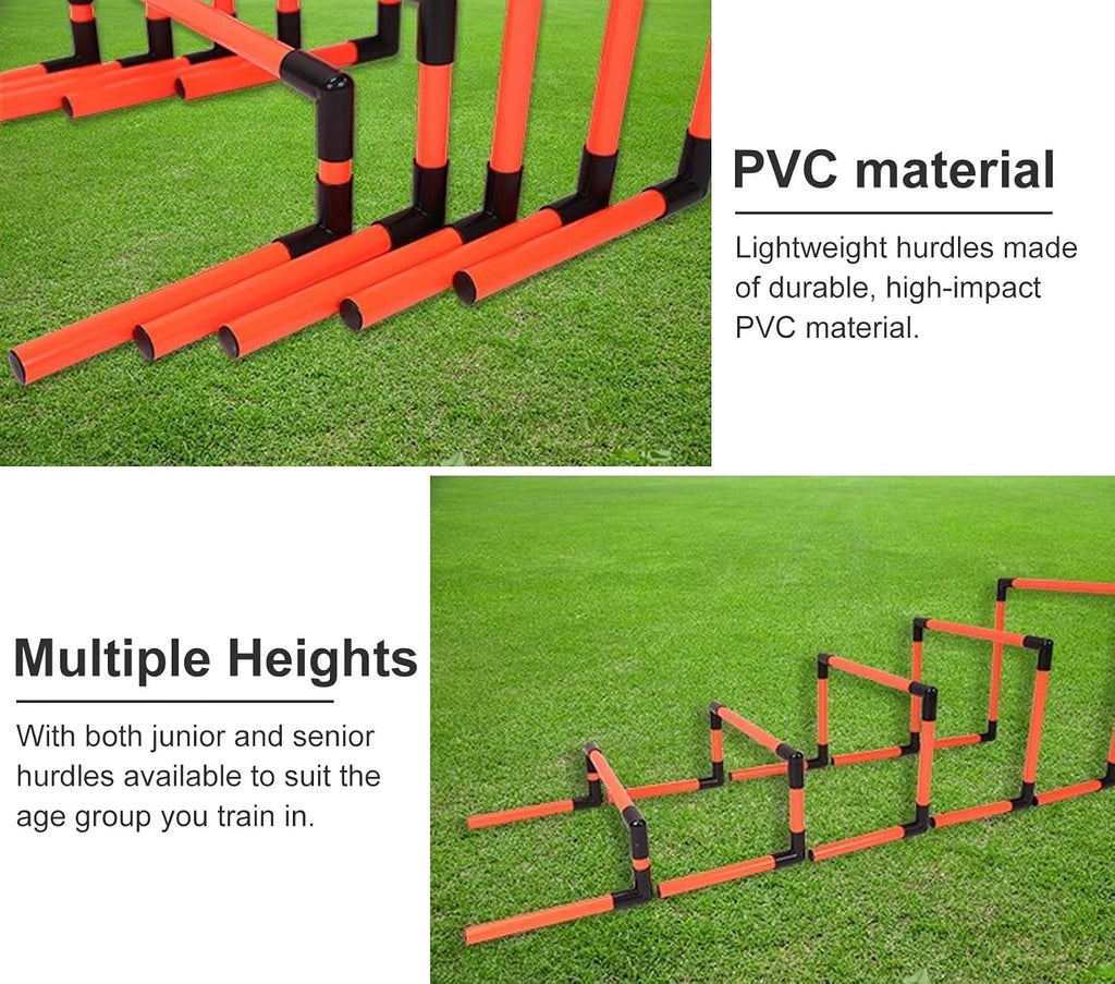Portable Hurdles Training Equipment, 5 Pack Different Height Hurdles for Kids, Plastic Soccer Agility Workout Trainer Kit, Track and Field Hurdles (Color : Yellow)