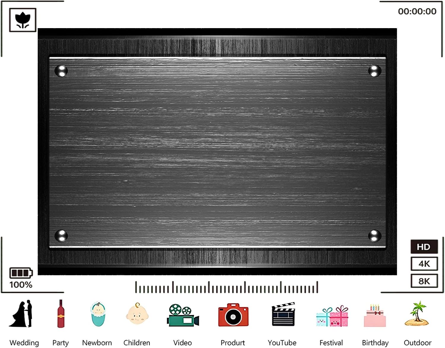 Trykid 20x10ft Silver Metal Plate Backdrop Brushed Texture Corner Rivets Photography Background Industrial Modern Scene Party Decoration Photo Booth Prop Fabric