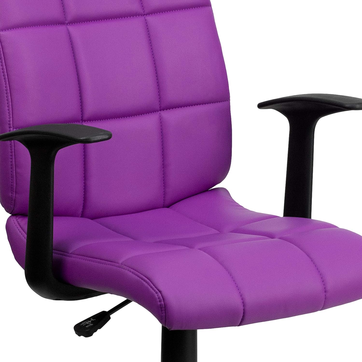 Flash Furniture Clayton Mid-Back Purple Quilted Vinyl Swivel Task Office Chair with Arms