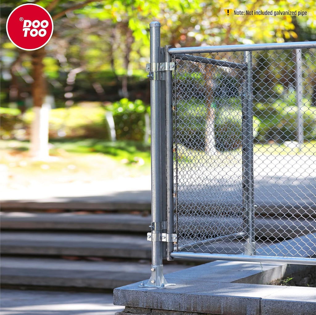 Chain Link Fence Post Flange - 2' Heavy Duty Round Post Base Bracket (8-Pack) Fits 1-7/8' Outer Diameter Fence/Mailbox/Flag Posts - Floor Mount Flange Kit