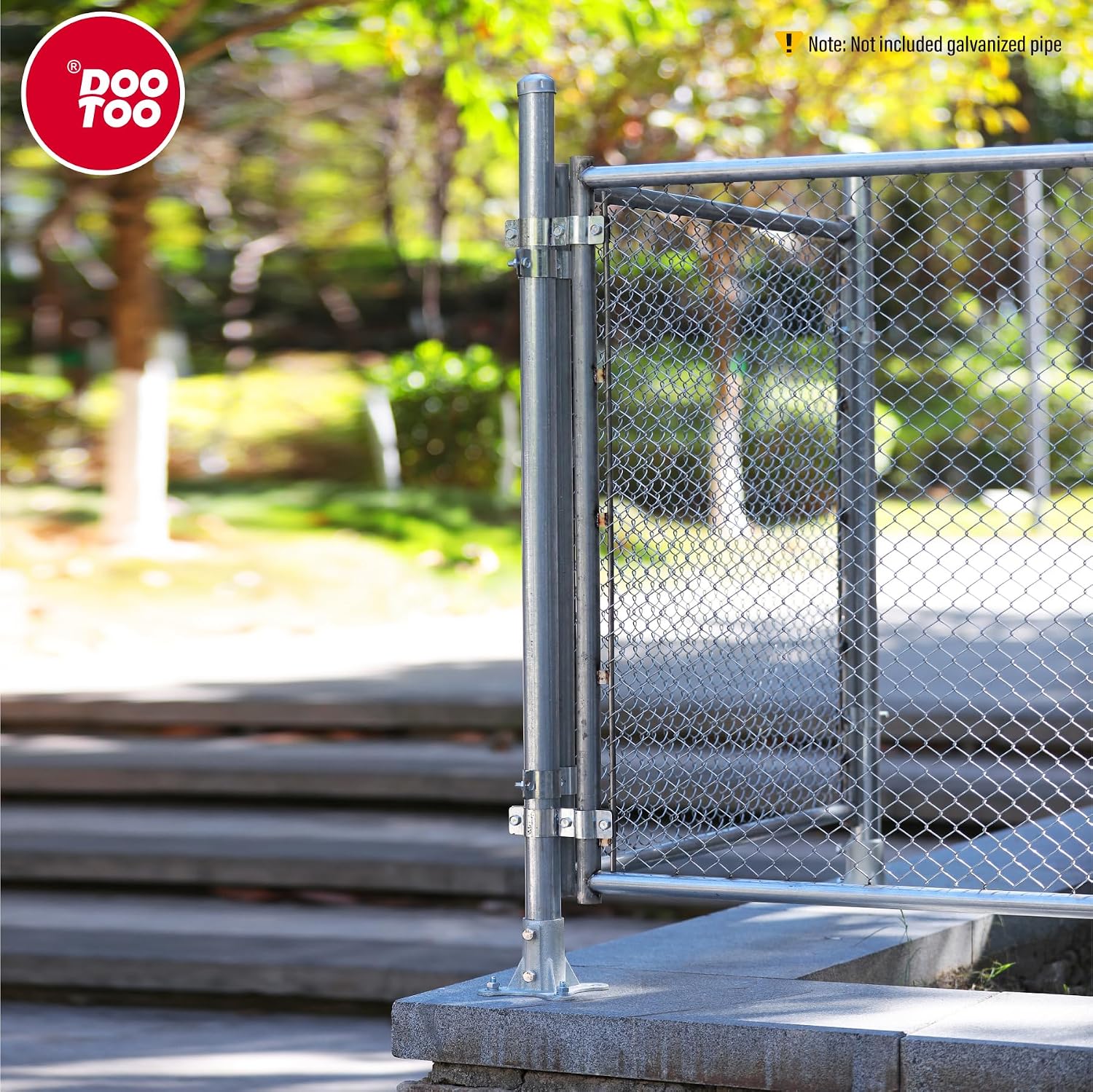 Chain Link Fence Post Flange - 2' Heavy Duty Round Post Base Bracket (8-Pack) Fits 1-7/8' Outer Diameter Fence/Mailbox/Flag Posts - Floor Mount Flange Kit