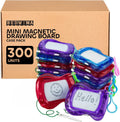 Mini Magnetic Drawing Board for Kids - (Bulk 300 Pcs) Backpack Keychain Clip Drawing Boards, Erasable Doodle Sketch Writing Pad Boys & Girls, Birthday Kids Party Favors & Goodie Bags Stuffers