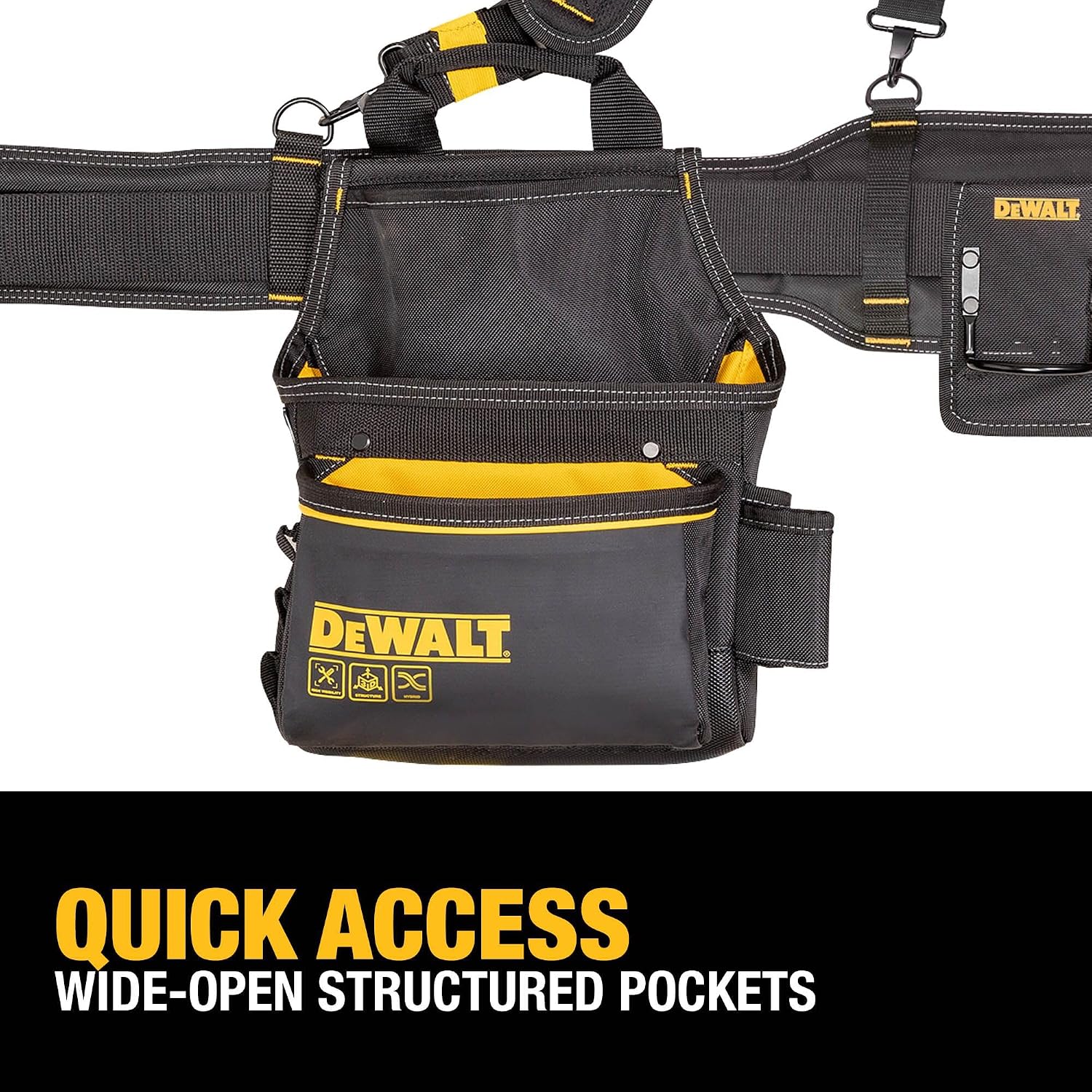 DEWALT Professional Tool Belt Organizer With Suspenders and 25 Pockets, Heavy Duty Construction (DWST540602)