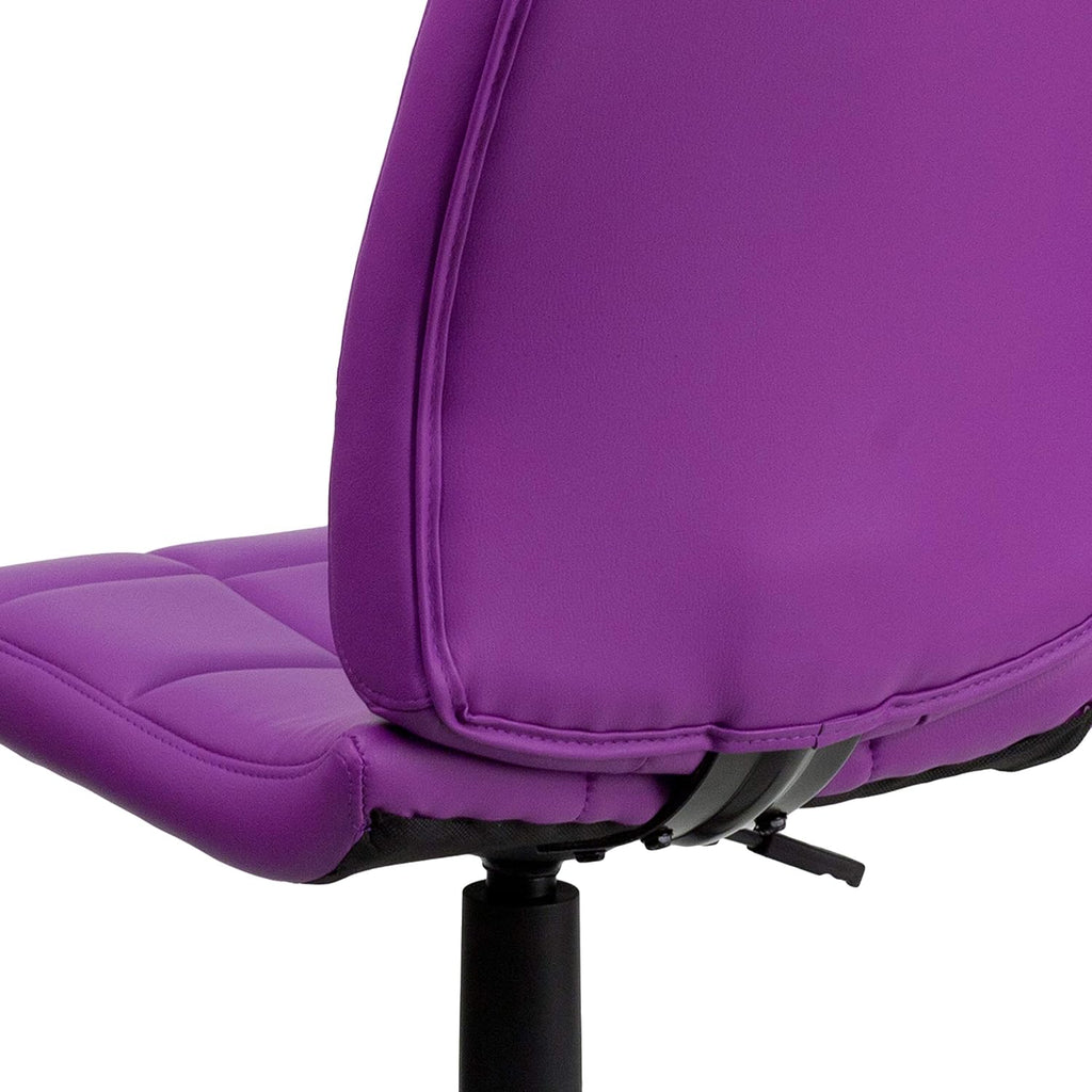 Flash Furniture Clayton Mid-Back Purple Quilted Vinyl Swivel Task Office Chair