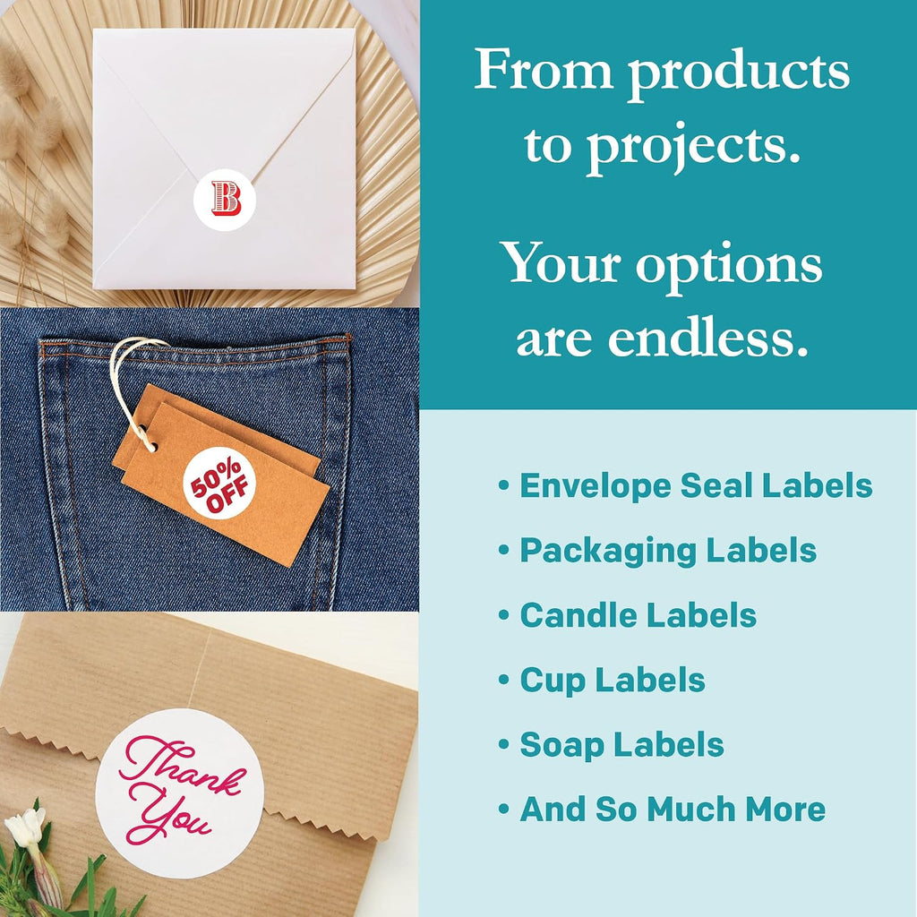 Premium Label Supply White Sticker Round Labels – 1.5' Circle – Laser/Inkjet Compatible – (30 per Sheet), 1000 Sheets – 30,000 Total Adhesive Labels