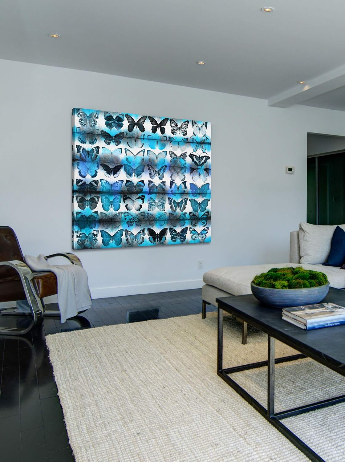 Parvez Taj Moth Blue Painting Print on Wrapped Canvas -