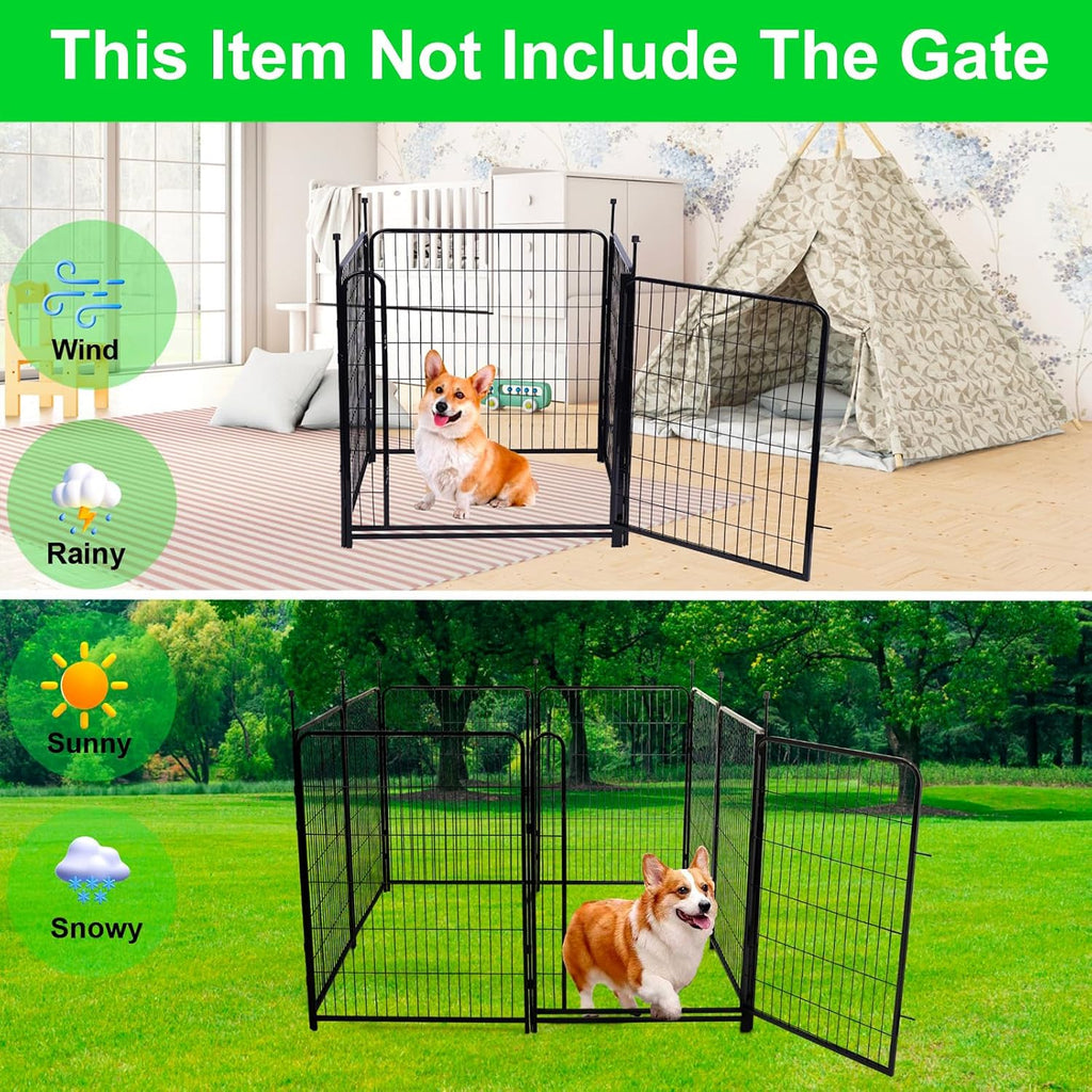 Garden Fencing 48 inch High, 8 Panels Total 17.7Ft(L). Garden Fence Border, Flower Bed Fencing, Dog Fences for The Yard, Dog Digging Fence Barrier (No Gate)