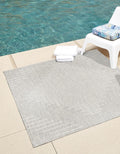 Unique Loom Outdoor Modern Collection Area Rug - Tambor (7' 1' Square, Gray/ Ivory)
