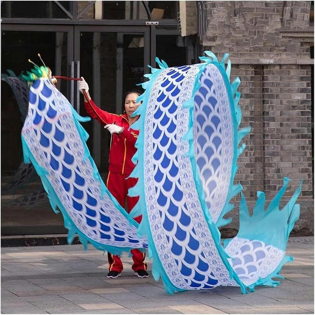Chinese Dragon Dance 3D Dragon Ribbon Streamer Traditional Colourful Chinese Dragon Dance Colorful Dragon Silk 6m/8m Fitness Dragon Dance Interesting
