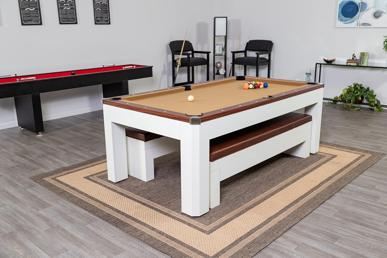 Hathaway Pool Table Combo Set with Benches
