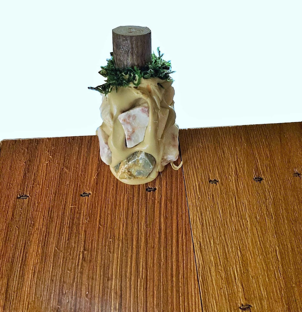 Stone House Wooden Mailbox Cedar Roof Red Trim Amish Made in USA