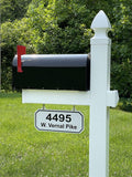4Ever Products The Chatham Vinyl Mailbox Post System - Includes Black Steel Mailbox and Custom Street Address