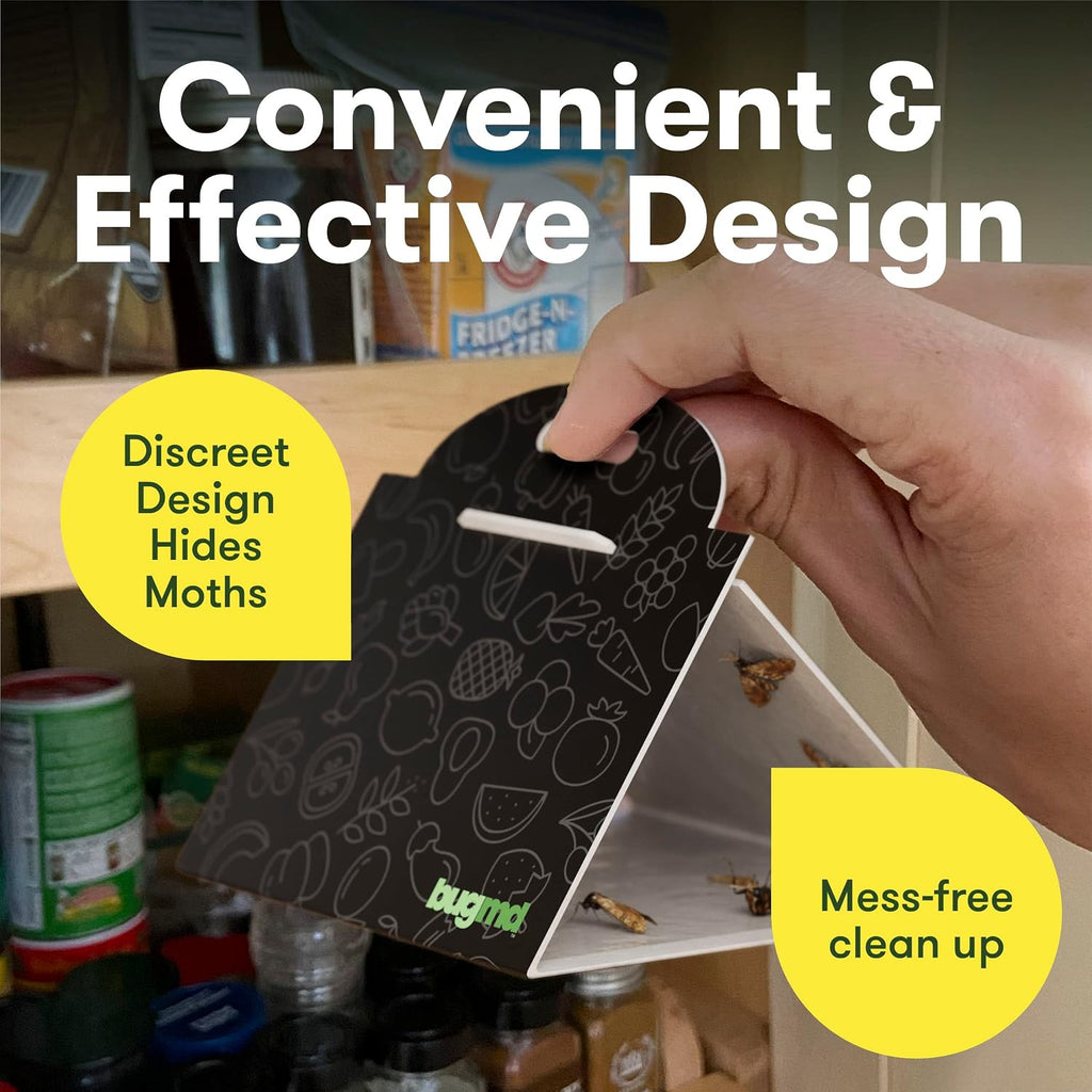 BugMD Clothes Moth Boss Traps (18 Count, Black) and Pantry Pest Patrol (18 Count, Black) Bundle