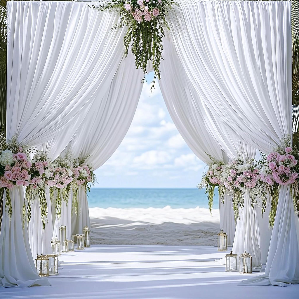 50ft x 15ft Long Backdrop Curtains for Wedding Parties, Wrinkle Free Polyester 10 Panels 15ft Long Photo Backdrop Drapes Back Drop Cloth Drapery for Birthday Photography Background Curtain