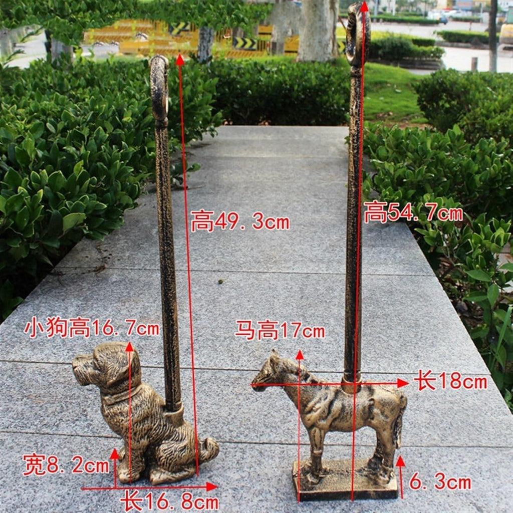 Heavy Duty Cast Iron Dog Door Stopper Metal Door Decorative Cute Animal Statue Doorstops Antique Style Windproof Door Holder(STYL-4)