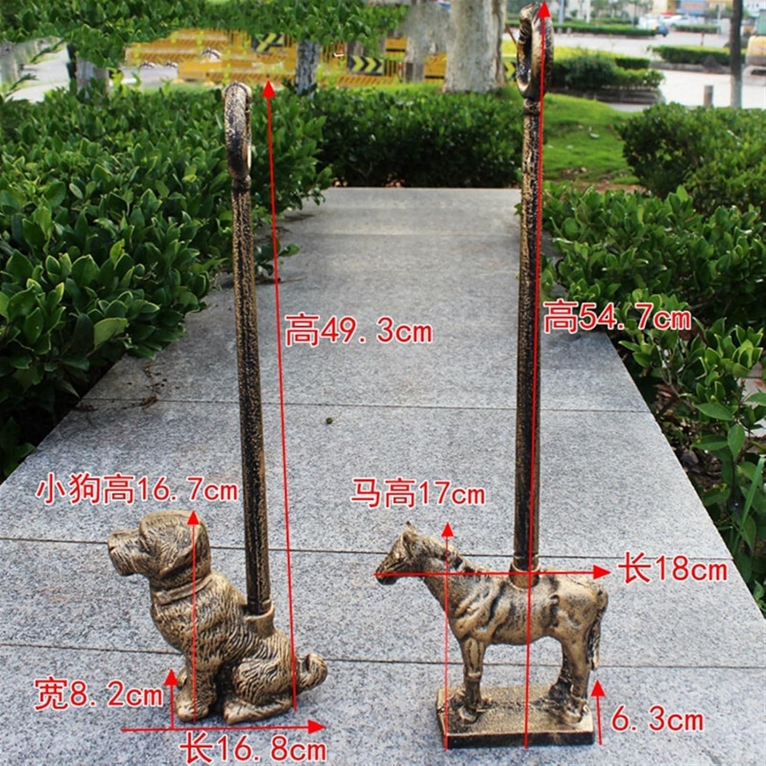 Heavy Duty Cast Iron Dog Door Stopper Metal Door Decorative Cute Animal Statue Doorstops Antique Style Windproof Door Holder(STYL-1)
