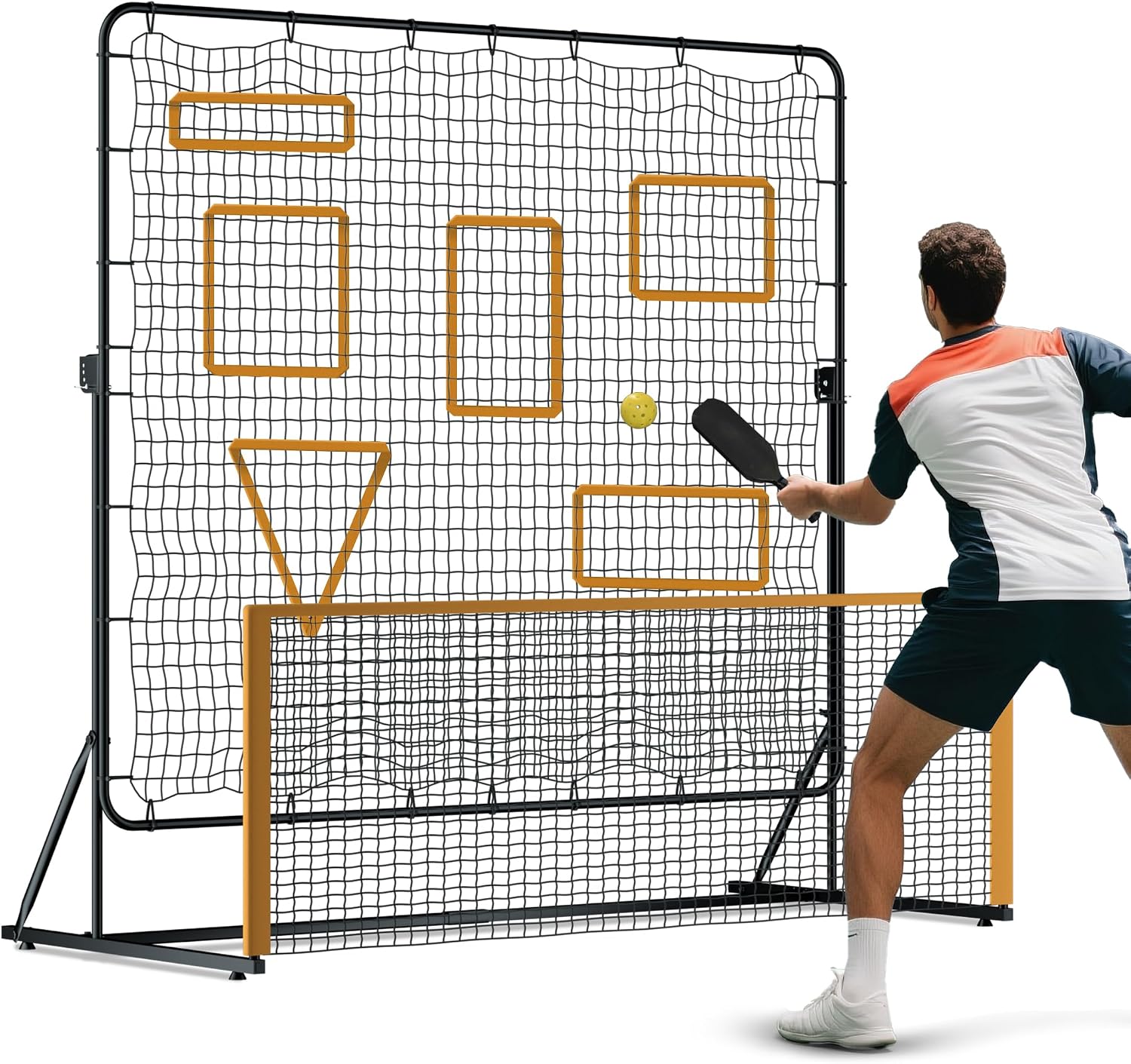 MR Pickleball Rebounder 6'x6', Adjustable Angle & Height Pickleball Rebounder, Tennis Rebound Net, Pickleball Solo Training Equipment for Dinks Volleys Accuracy Coordination Kitchen Control