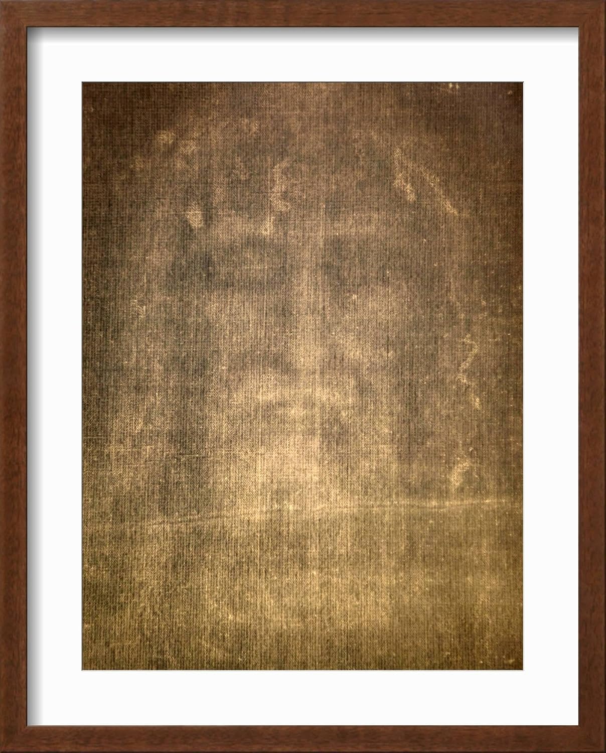 ART.COM Framed Wall Art Prints Detail of Shroud of Turin in Chiesa Della Ss. Annunziata Church, Turin, Piedmont, Italy, Europe, Places Decor, 12' x 16', Espresso Frame with White Mat