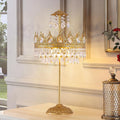 TOCHIC 3 Lights Crystal Table Lamp for Bedroom, 30' Tall Bedside Table Lamp Gold Modern Farmhouse Desk Nightstand Lamp Light Fixture for Living Room, Kids Room, Entryway, Home Office, Console Table