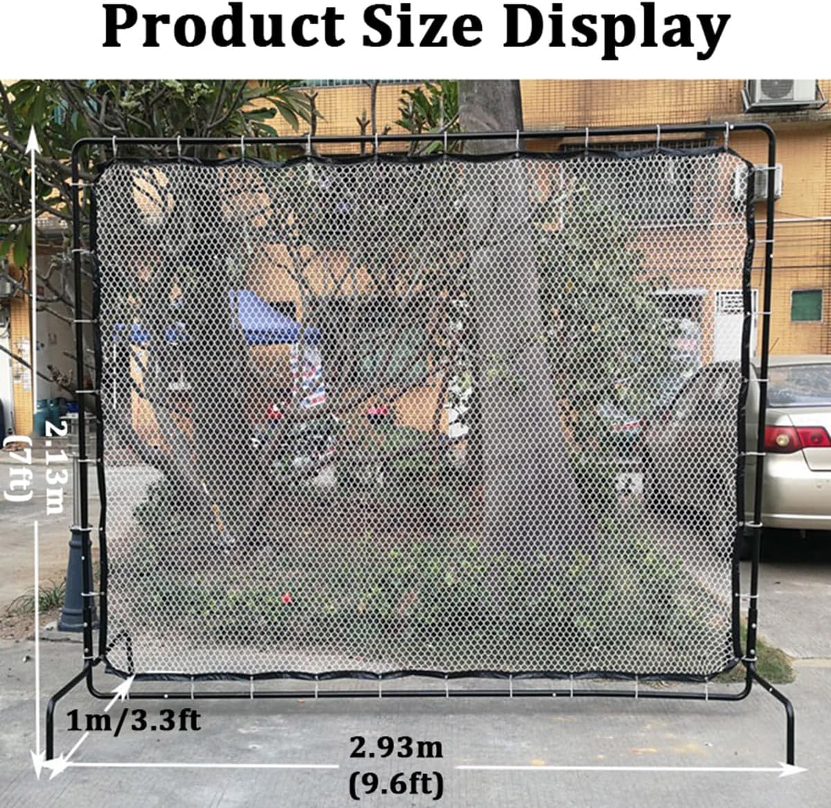 Portable Tennis Rebound Net, 9.6x7' Rebound Wall Multi-Sport Training Equipment for Tennis & Racquet Sports Ball Backboard, Jumbo Tennis Training for Indoor & Outdoor