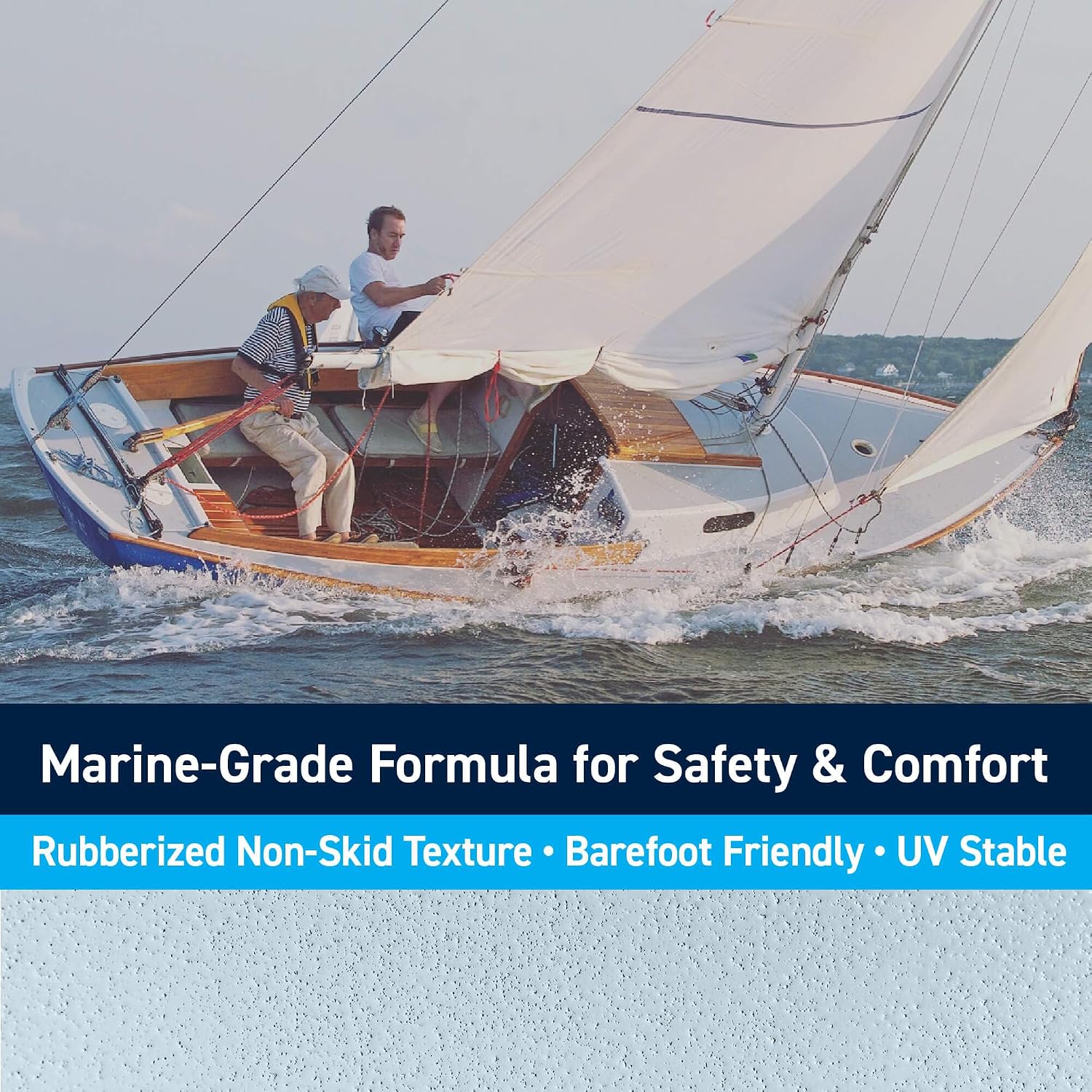 TotalBoat TotalTread Non-Skid Deck Paint, Marine-Grade Anti-Slip Traction Coating for Boats, Wood, Fiberglass, Aluminum, and Metals (Light Gray, Gallon)