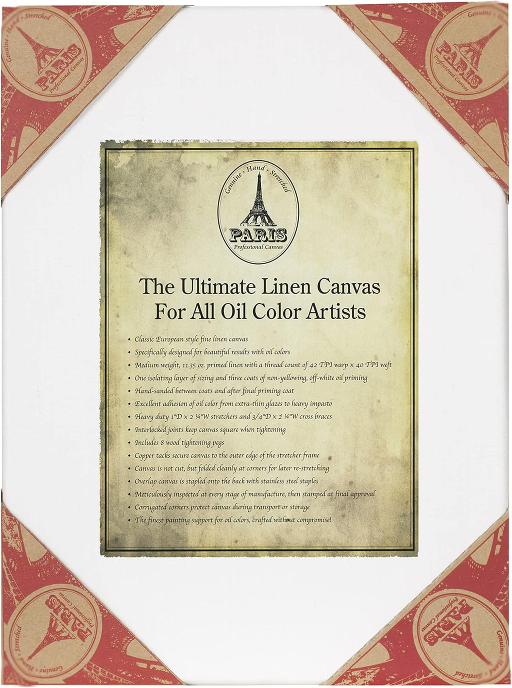 Creative Mark Paris Oil Primed Artists' Ultimate Stretched Linen Canvas - Premium Heavy Duty European Style Linen Canvas 3-Packs for Professional Artists, Oils, Archival Work & More! - 16x20