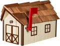 Standard Wood Mailbox with Cedar Shake Roof, Ivory and Brown