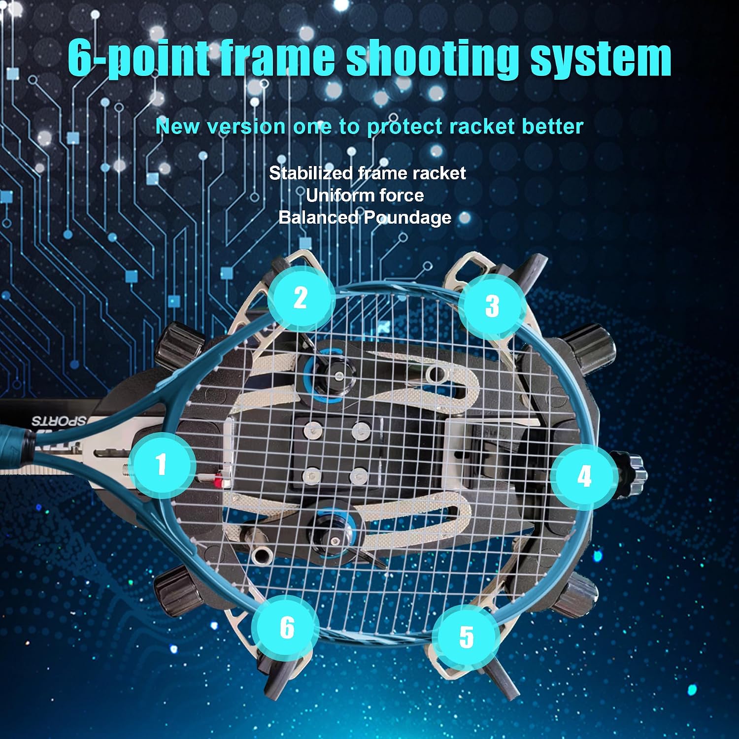 GT-E600 Electronic Tennis Racket Stringing Machine Digital Desktop Progression String Tools, with Tools and Accessories